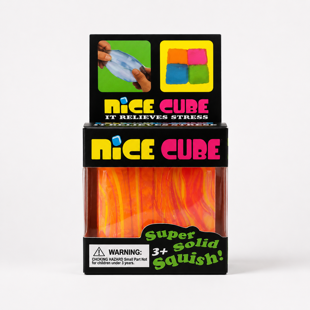 Nice Cube Super Solid Squish Squeeze Fidget Sensory Toy Orange