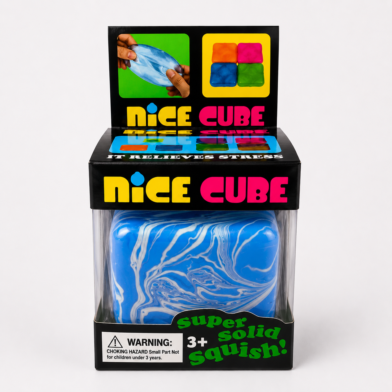 Nice Cube Super Solid Squish Squeeze Fidget Sensory Toy Blue