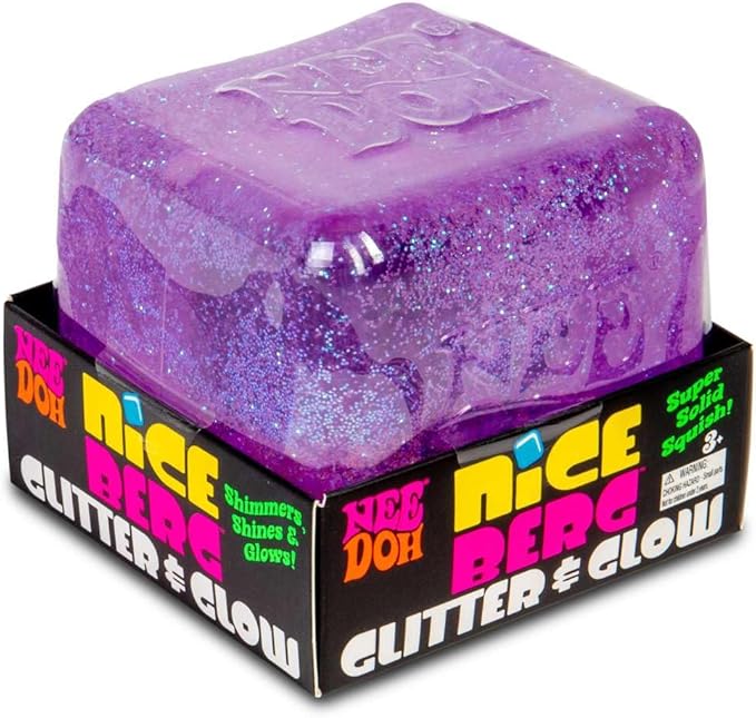 Nee Doh Nice Berg Glitter & Glow Assorted Squishy Toy Purple