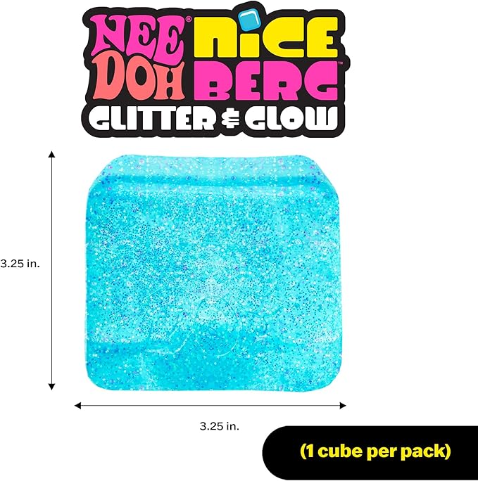 Nee Doh Nice Berg Glitter & Glow Assorted Squishy Toy Size