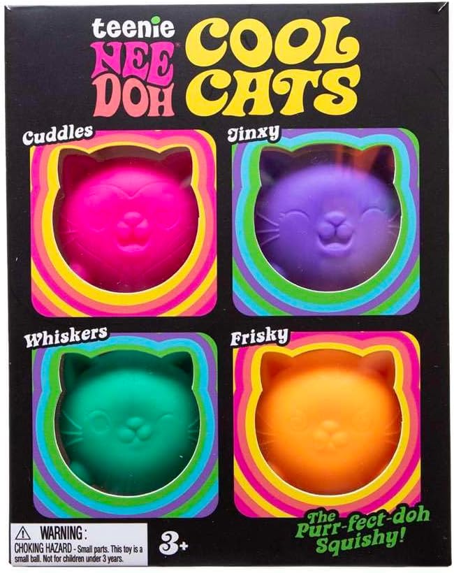 Nee Doh Cool Cats Teenie Multi-Pack Squishy Squeeze Toy