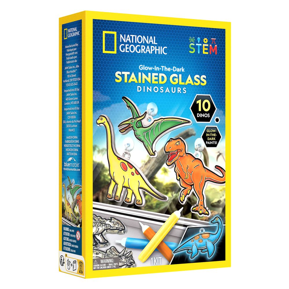 National Geographic Glow In The Dark Stained Glass Dinosaurs Kit