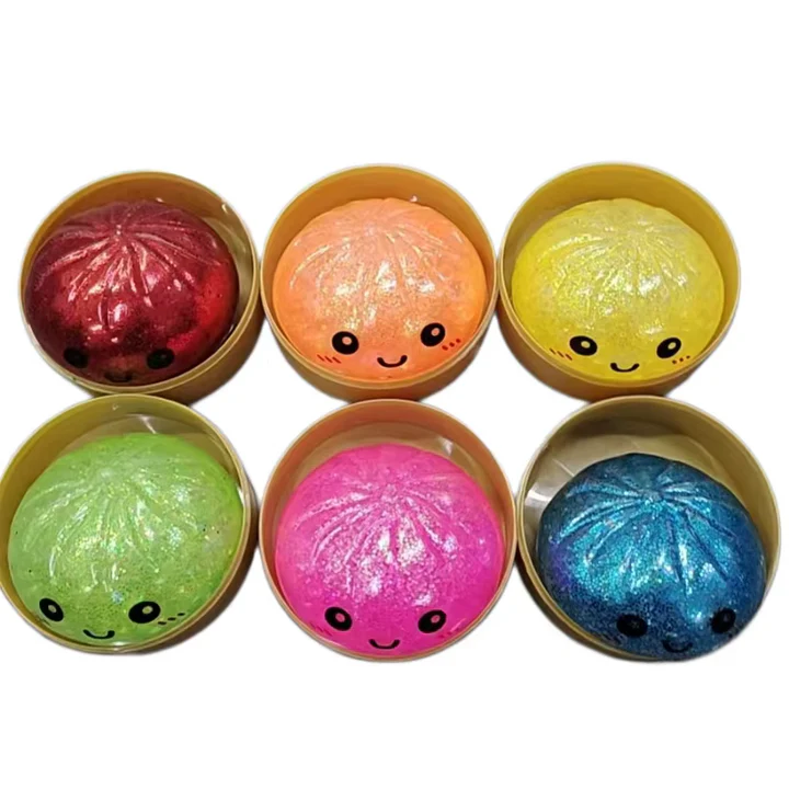 Dumpling Squishy Series 1 Squeezy Bun 6 Color Assorted