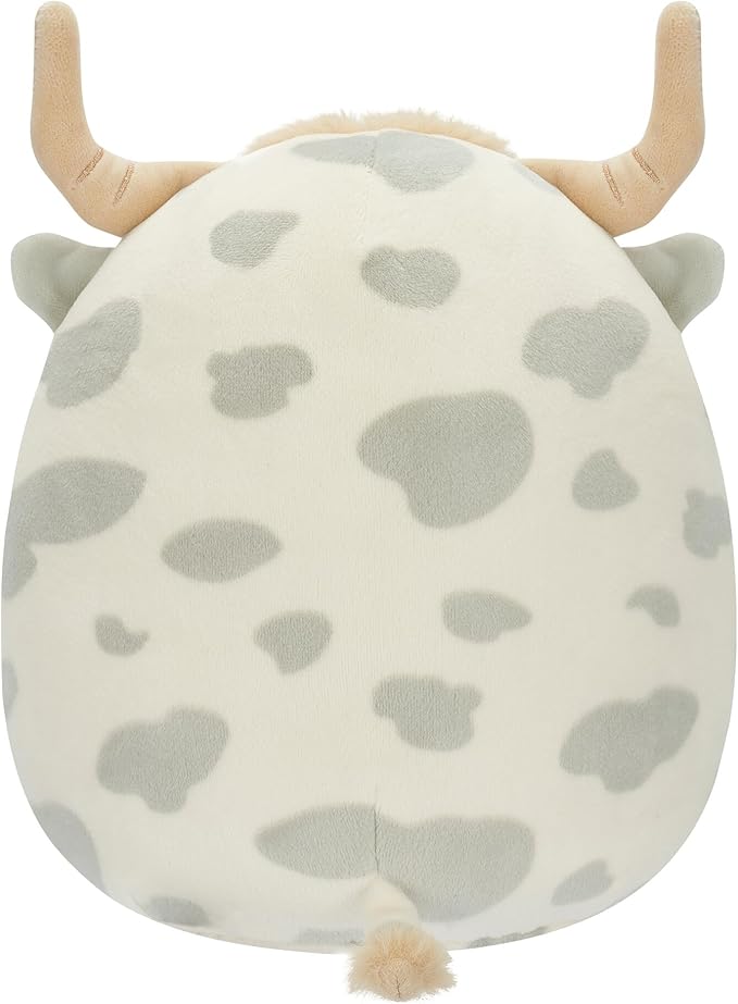 Squishmallows Little Plush Borsa Grey Spotted Highland Cow 7.5 Inch Back
