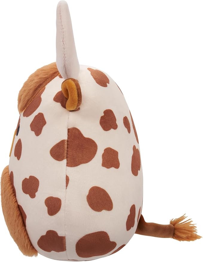 Squishmallows Little Plush Alonzo Brown and White Highland Cow 7.5 Inch Side