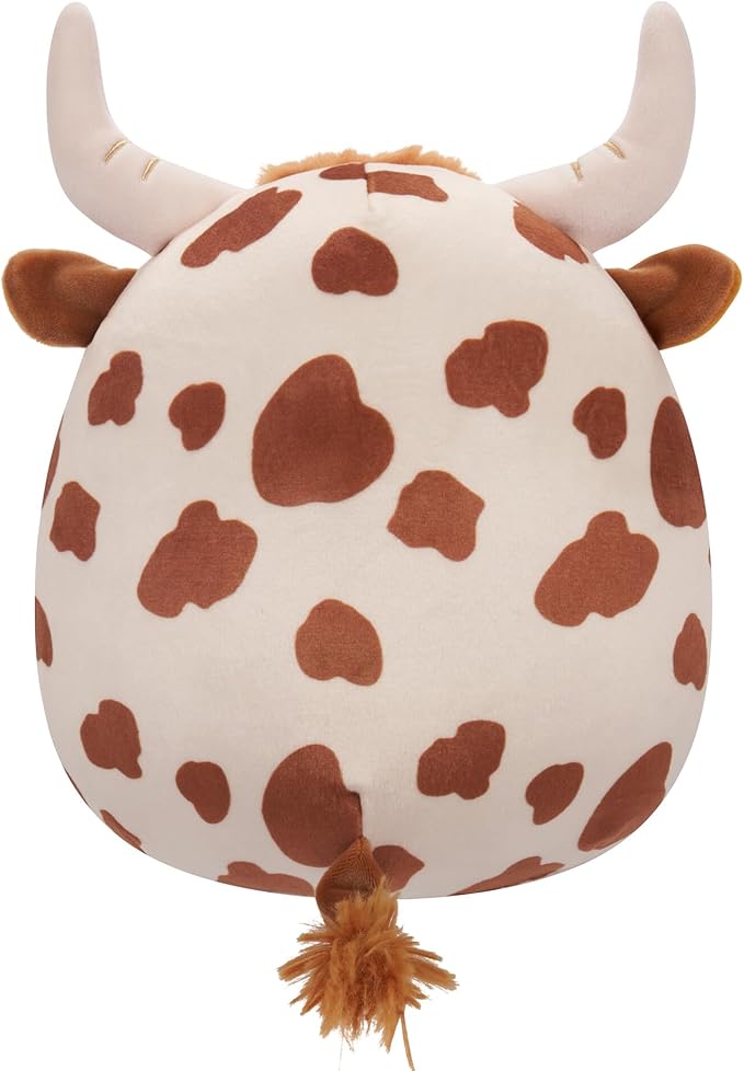 Squishmallows Little Plush Alonzo Brown and White Highland Cow 7.5 Inch Back