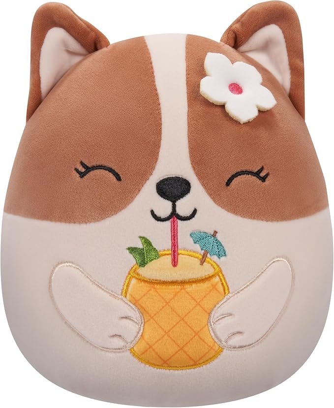 Squishmallows Little Plush Regina Corgi with Pineapple 7.5 Inch