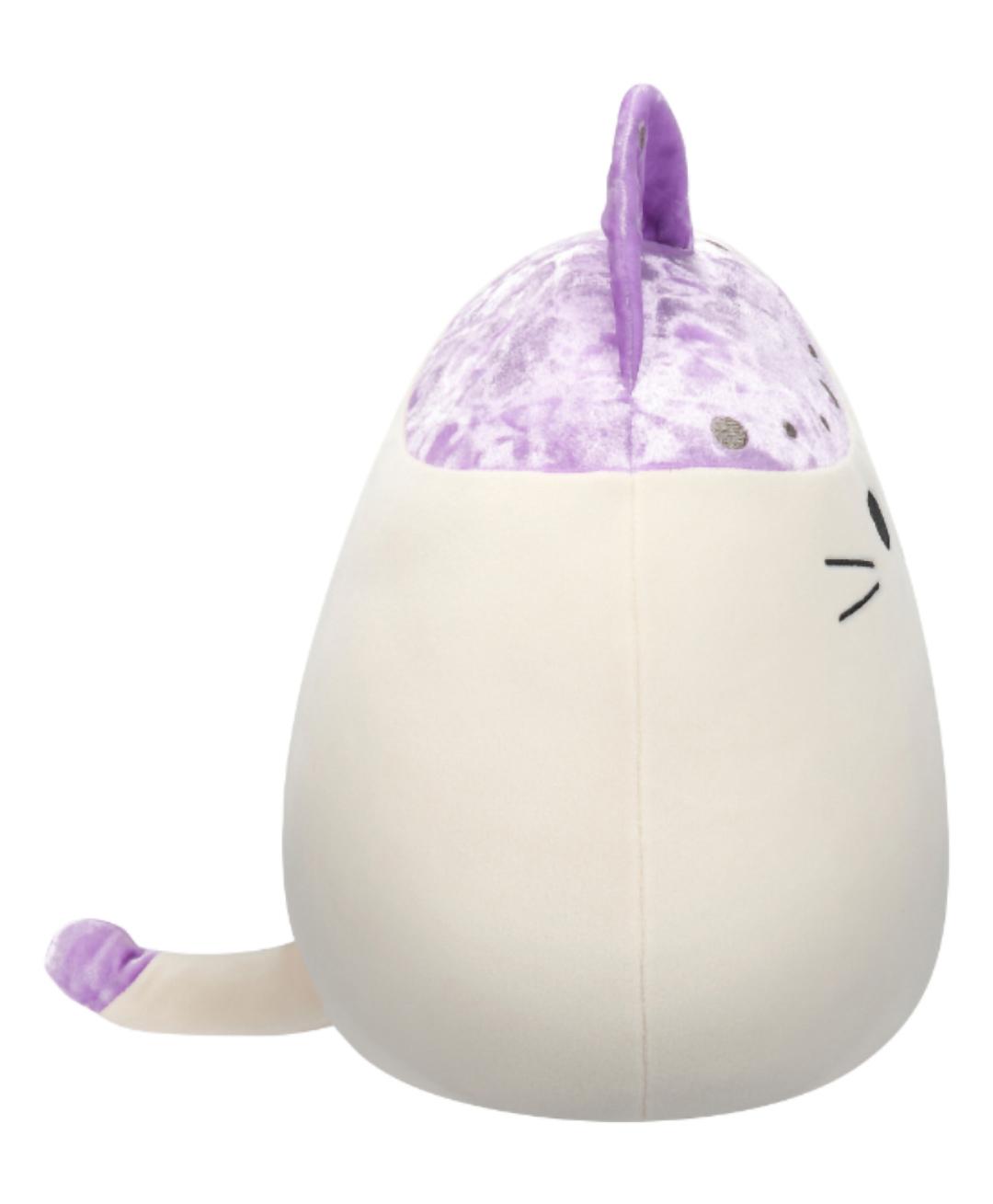 Squishmallows Medium Plush Velvet Cat with Purple Ears and Spot 12 Inch Side