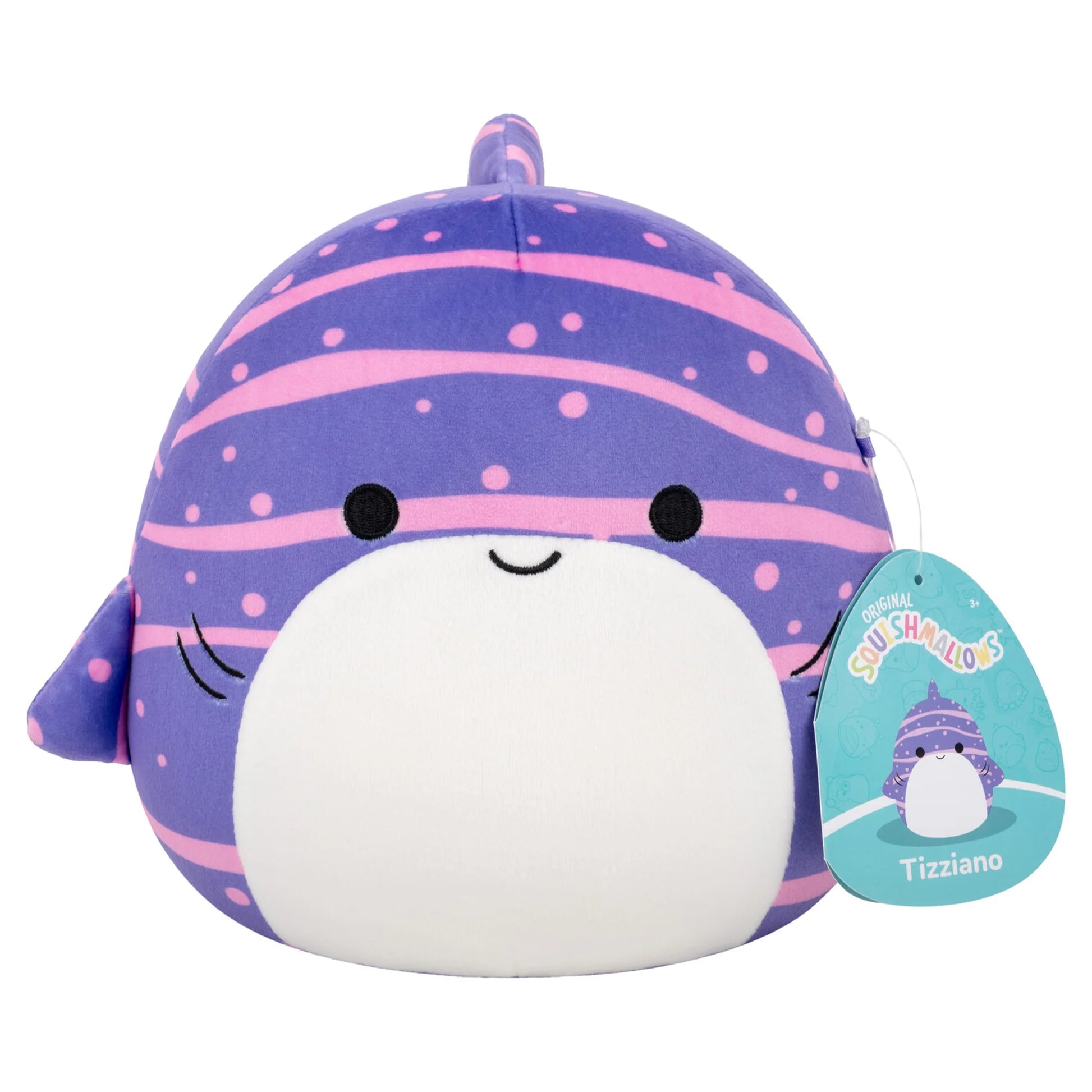 Squishmallows Shark Tizziano Purple Striped Plush 30cm