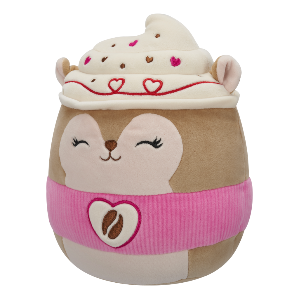 Squishmallows Reza the Latte Squirrel with Pink Sleeve 7.5Inch
