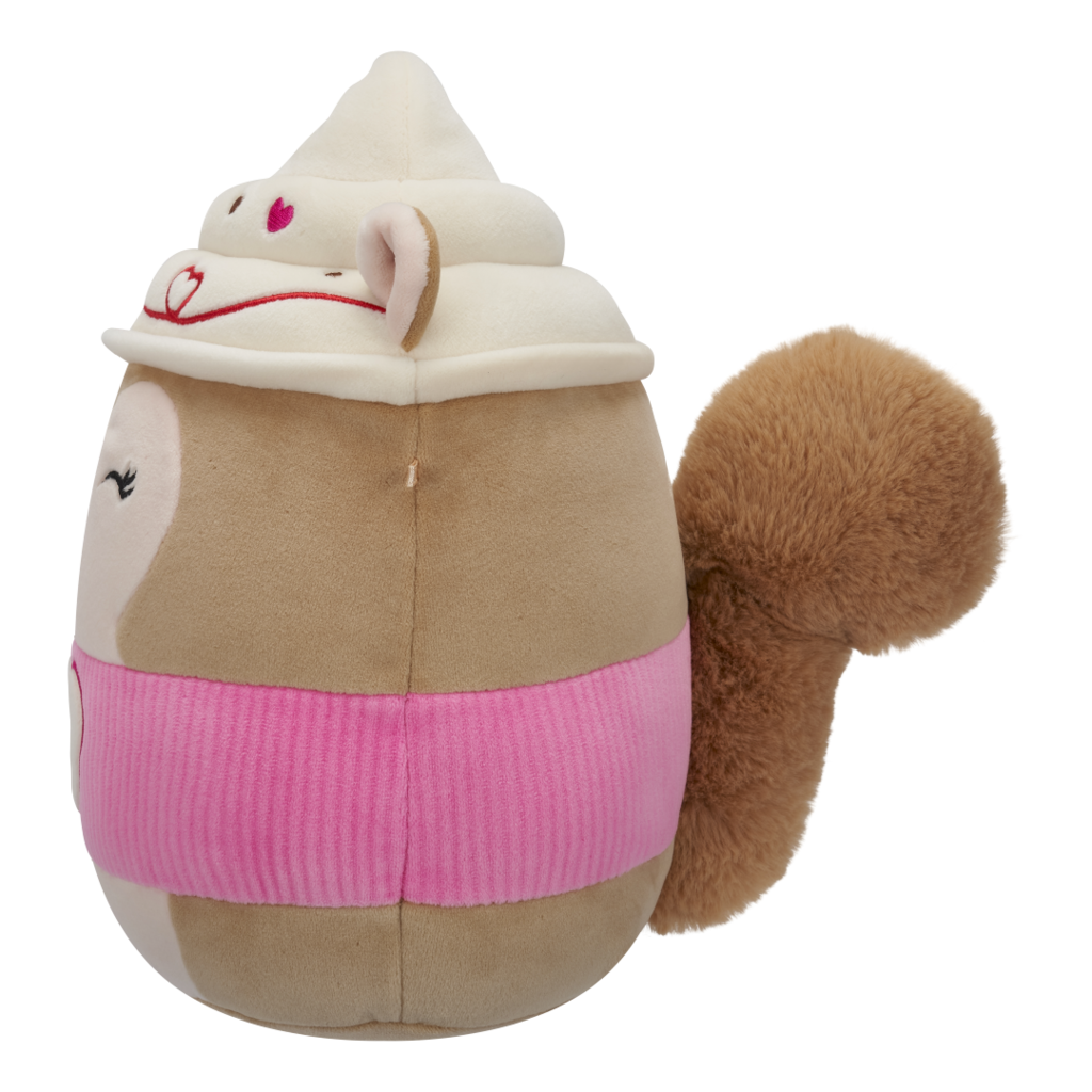 Squishmallows Reza the Latte Squirrel with Pink Sleeve 7.5Inch