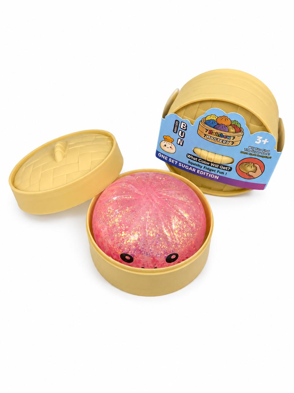 Dumpling Squishy Series 1 Squeezy Bun 6 Color Mystery Box Big Glitter Assorted