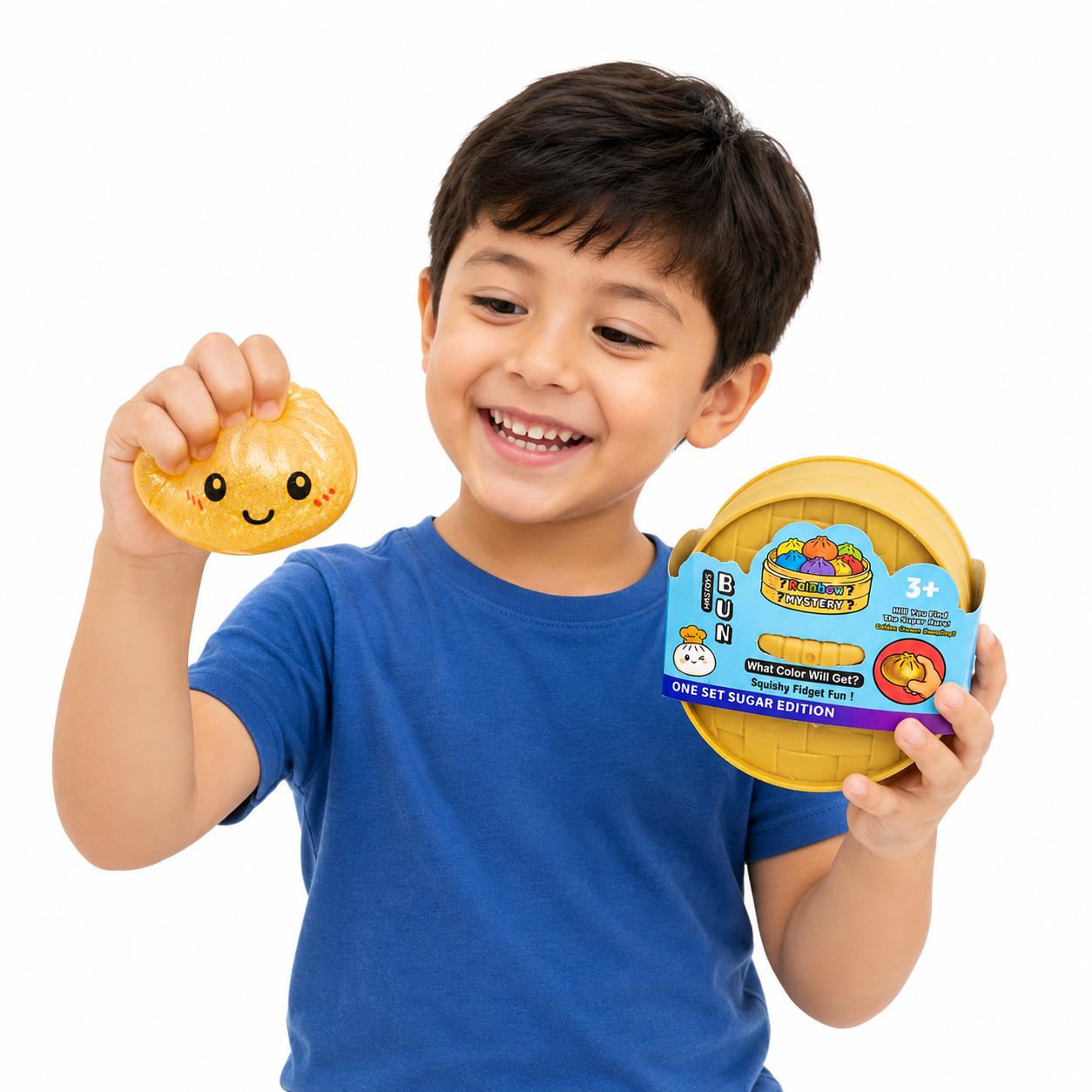 Dumpling Squishy Series 1 Squeezy Bun 6 Color Mystery Box Big Glitter Assorted