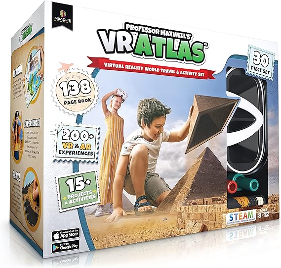 Buy Abacus Professor Maxwell's VR Atlas Virtual Reality Kids Science Kit Book and Interactive Geography STEM Learning Activity Set | Yallatoys.com
