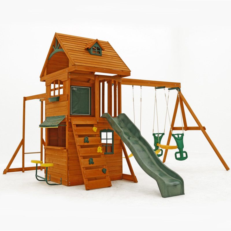 Buy Kidkraft Ridgeview Deluxe Clubhouse Wooden Swing Playset | Yallatoys.com
