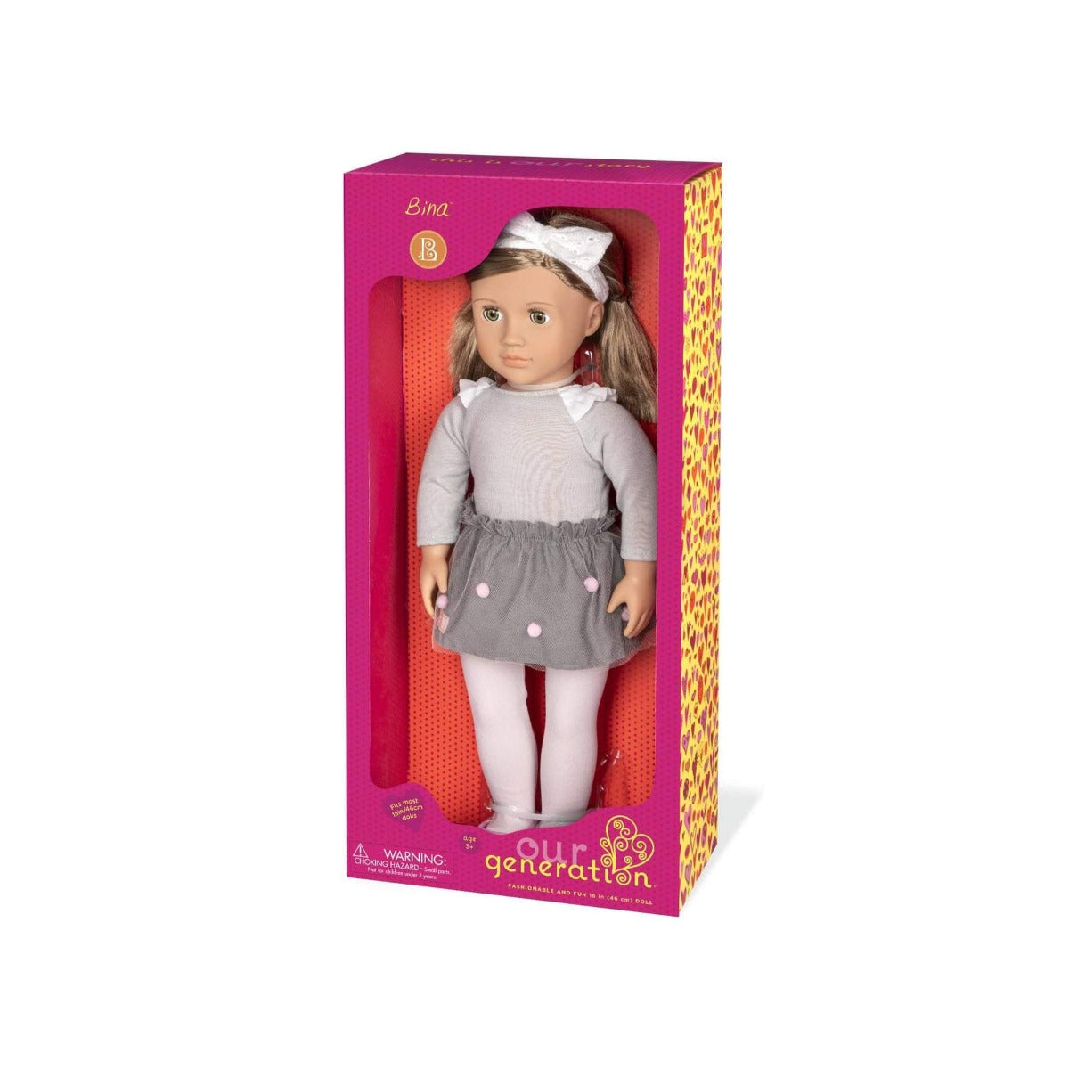 Buy Our Generation Doll With Pompom Skrit Outfit, Bina | Yallatoys.com