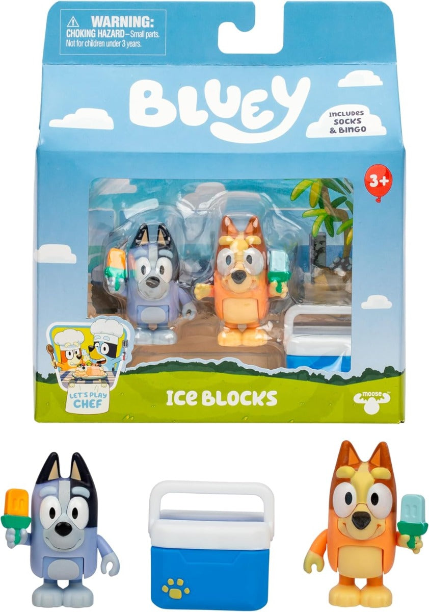 Buy Bluey S13 Lets Play Chef Ice Blocks Bingo and Socks Figurine Set | Yallatoys.com
