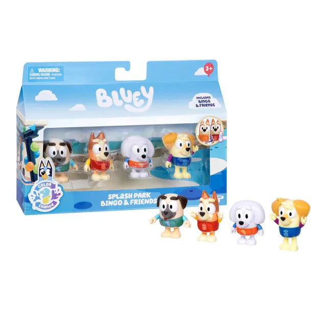 Buy Bluey S13 Color Change Figure Water Park Bingo & Friends Exclusive Pack Of 4 | Yallatoys.com
