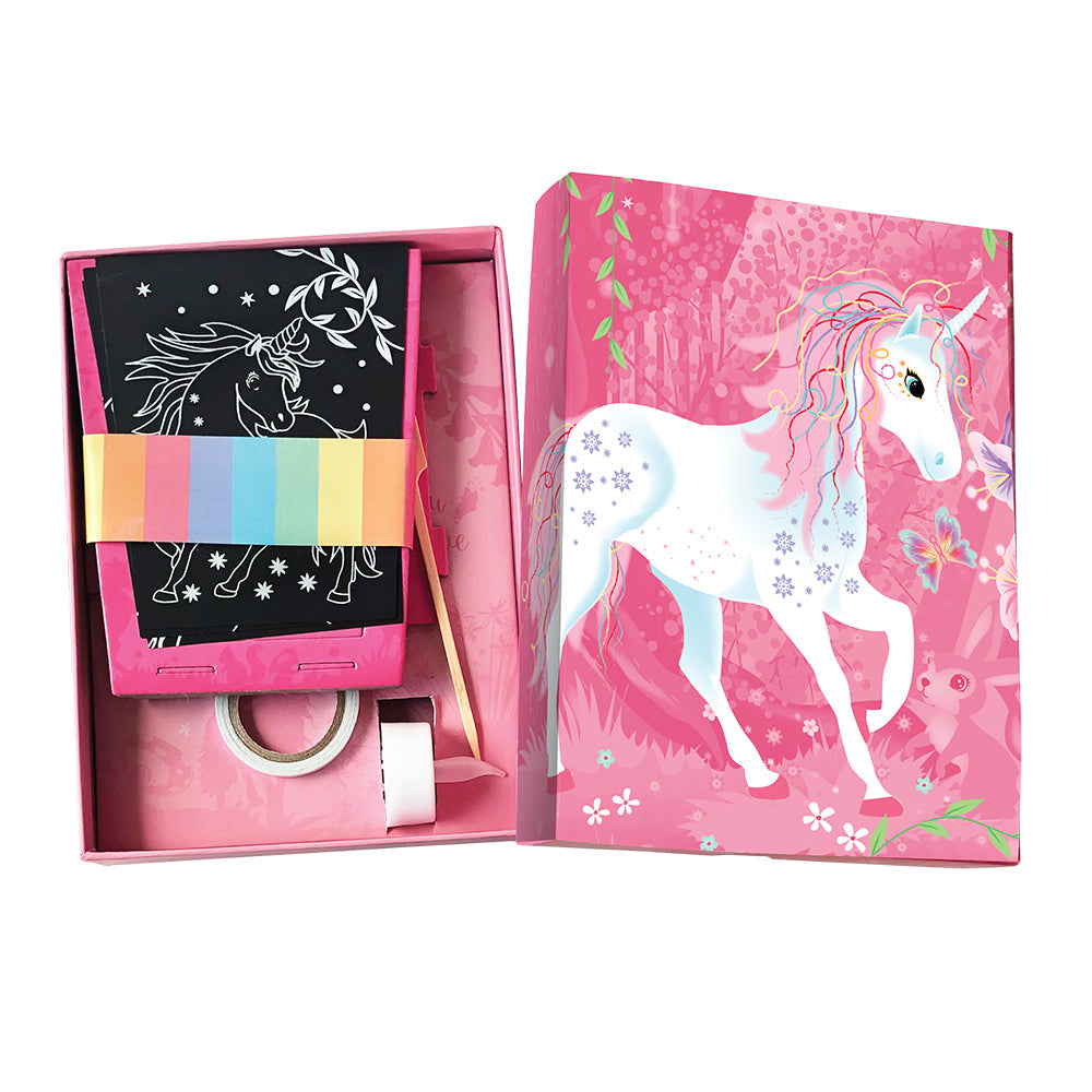 Buy Box Candiy Twilight Unicorn Lantern Scratch Art Set | Yallatoys.com