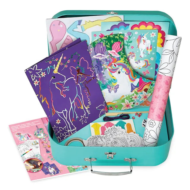 Buy Box Candiy Unicorn Adventure Travel Suitcase Multi Craft and Activity Set | Yallatoys.com