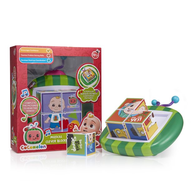 Buy Cocomelon Childrens Musical Clever Blocks with 6 Nursery Rhymes | Yallatoys.com