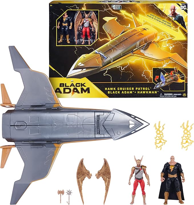 Buy Dc Universe Hawk Cruiser Patrol Includes Black Adam And Hawkman Action Figures 40cm | Yallatoys.com