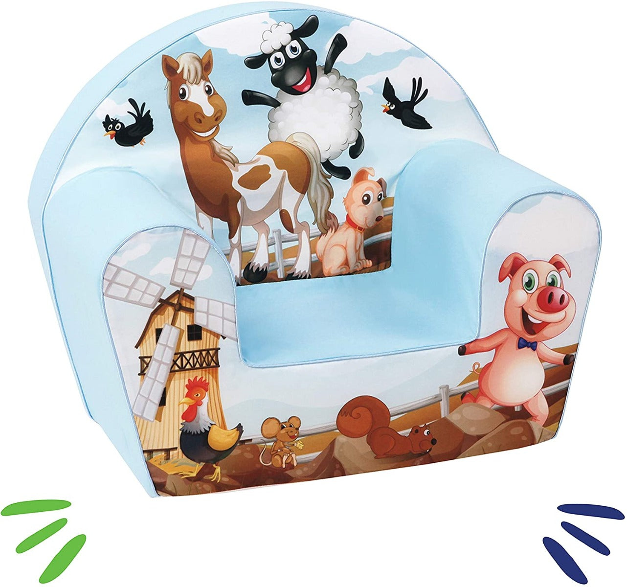 Buy Delsit Arm Chair-Farm Animals Blue | Yallatoys.com