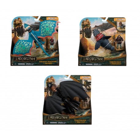 Buy Dreamworks Dragon How to Train Your Dragon Viking and Dragon Figure Asst | Yallatoys.com