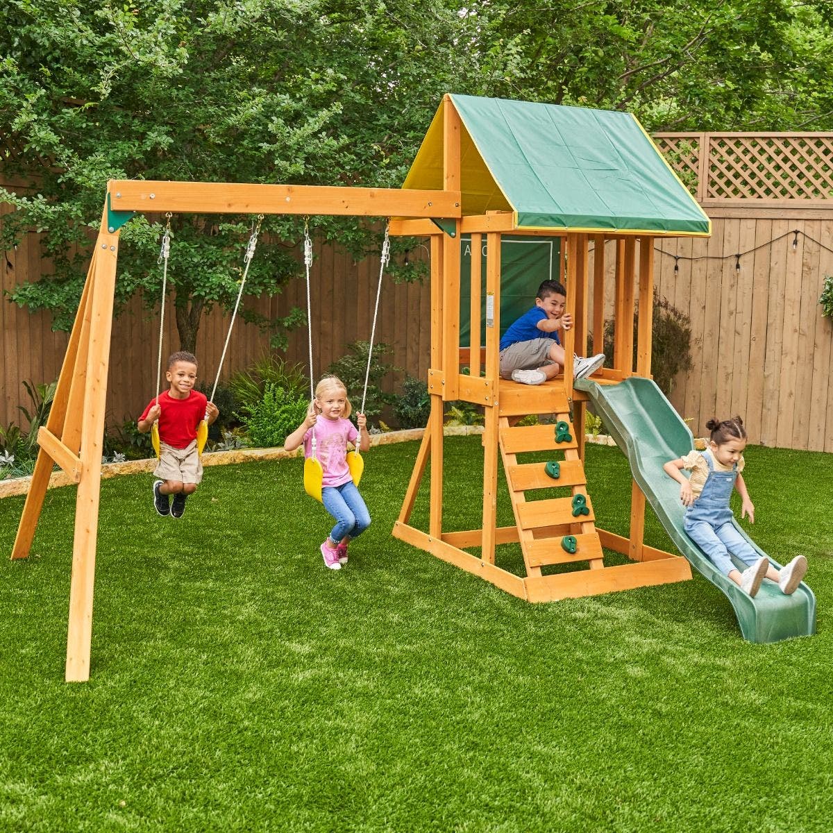 Buy Kidkraft Appleton Wooden Swing Playground Playset | Yallatoys.com