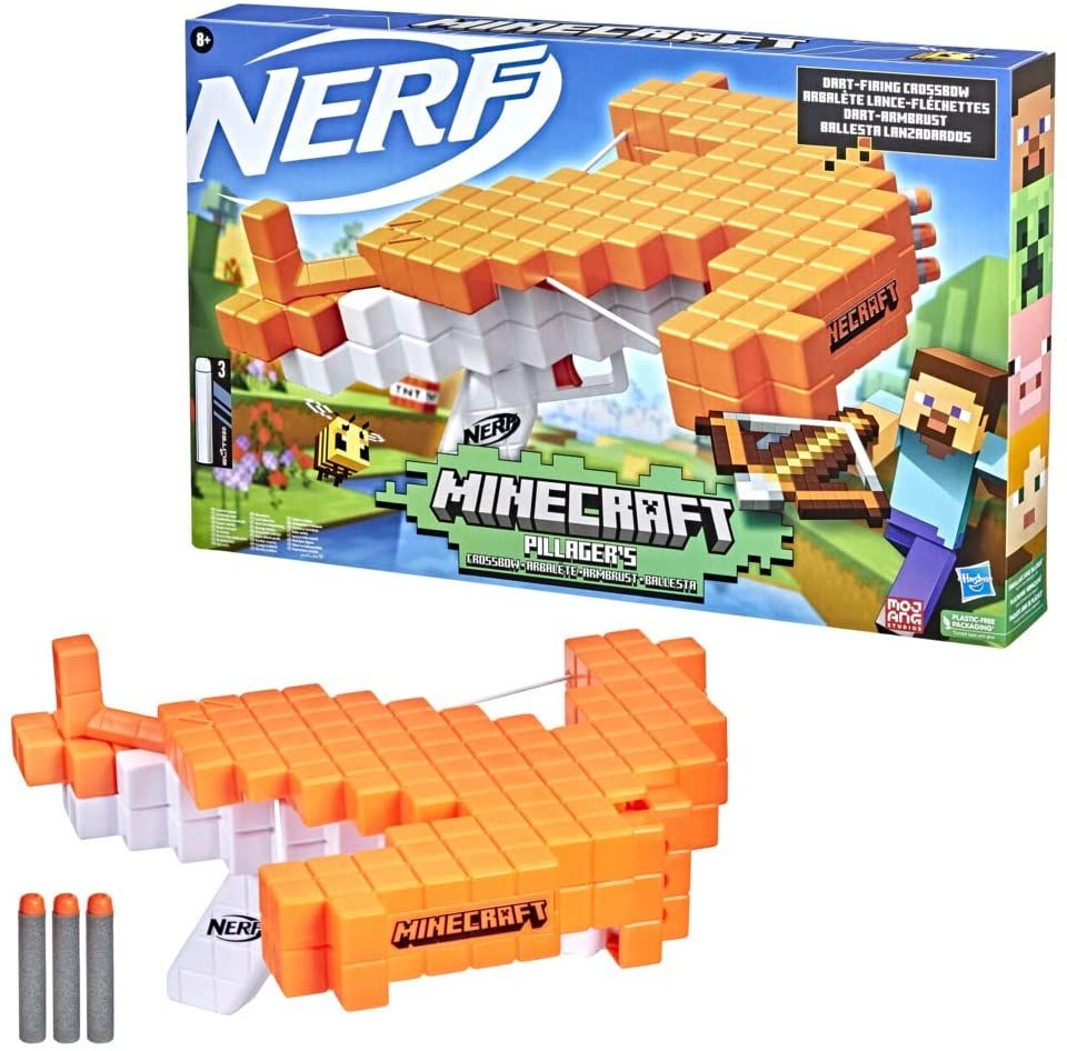 Buy Nerf Minecraft Pillager's Crossbow Dart-Blasting Crossbow | Yallatoys.com