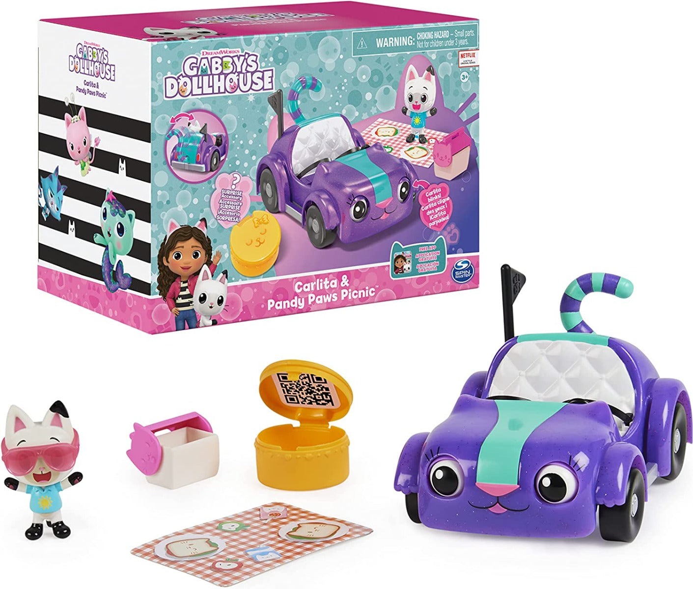 Buy Gabbys Dollhouse Carlita Toy Car with Pandy Paws Collectible Figure and 2 Accessories | Yallatoys.com