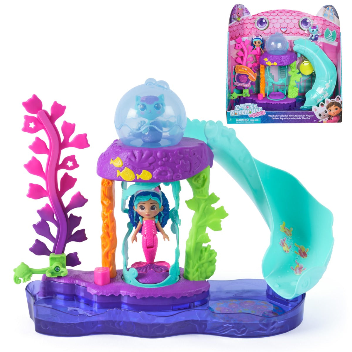 Buy Gabbys Dollhouse The Movie MerCats Colorful Kitty Aquarium Playset | Yallatoys.com