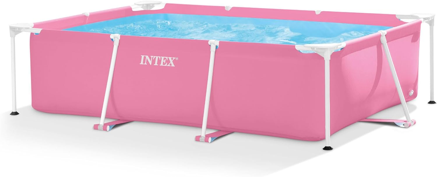 Buy Intex Pink Rectangular Frame Pool 2.2m x 1.50m x0.60m (Free Installationآ inآ 24hrs) | Yallatoys.com