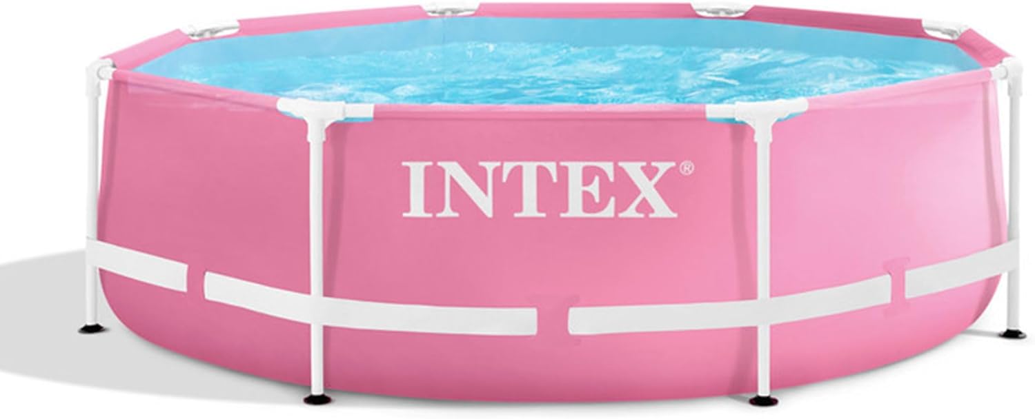 Buy Intex Pinkmetal Frame Pool Set 2.4m x 2.4m x 0.61m | Yallatoys.com