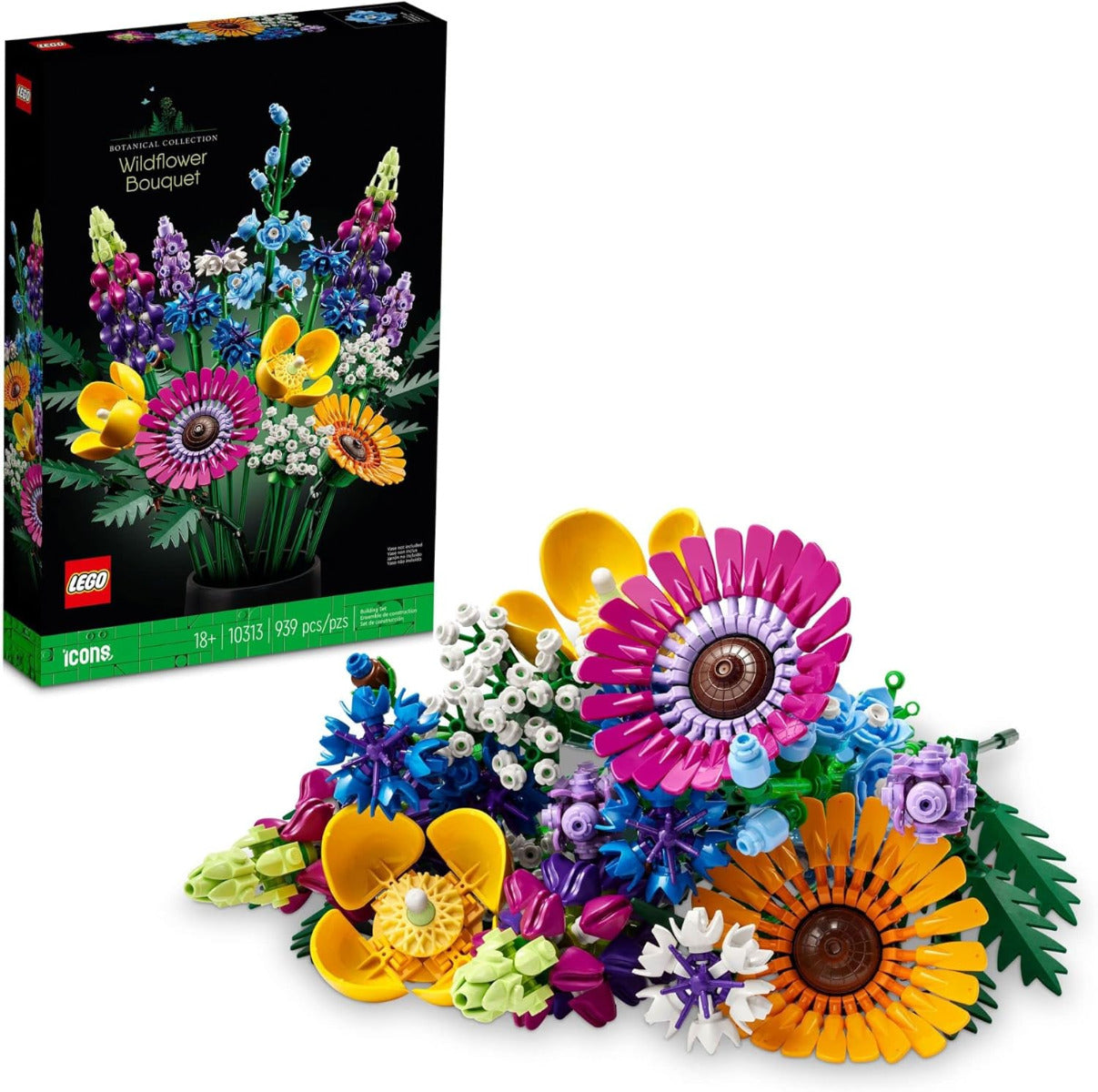 Buy Lego Icons Wildflower Bouquet Artificial Flowers 10313 with 939pcs | Yallatoys.com