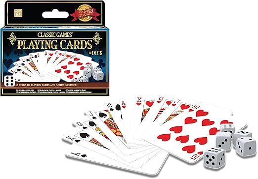 Buy Merchant Ambassador Classic Games 2 Decks Playing Cards & 5 Dice | Yallatoys.com