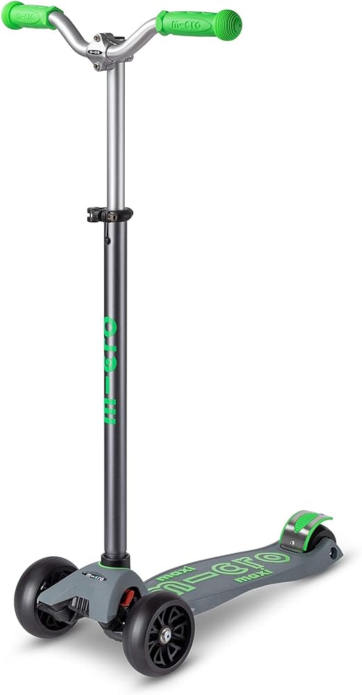 Buy Micro Maxi Deluxe Pro Grey & Green 3 Wheel Scooter
 | Yallatoys.com
