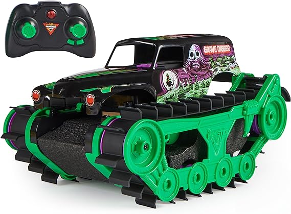 Buy Monster Jam Official Grave Digger Trax All-Terrain Remote Control Outdoor Vehicle | Yallatoys.com