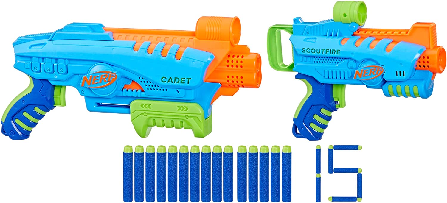 Buy Nerf Elite Junior Ultimate Starter Set with 2 Easy Play Blaster & 15 Darts | Yallatoys.com