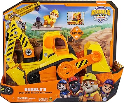 Buy Paw Patrol Rubble and Crew Bark Yard Deluxe Bulldozer Construction Truck | Yallatoys.com
