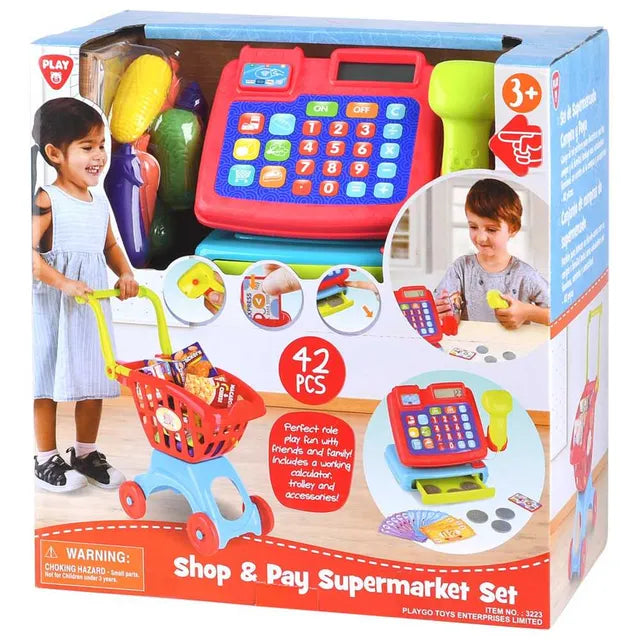 Buy Playgo Shop And Pay Supermarket Set 42 Pcs | Yallatoys.com