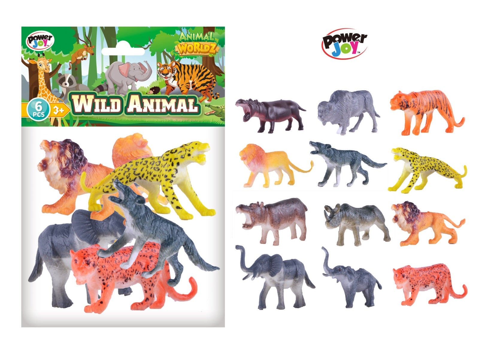 Buy Power Joy Animal Worldz Safari Animal 6pcs | Yallatoys.com