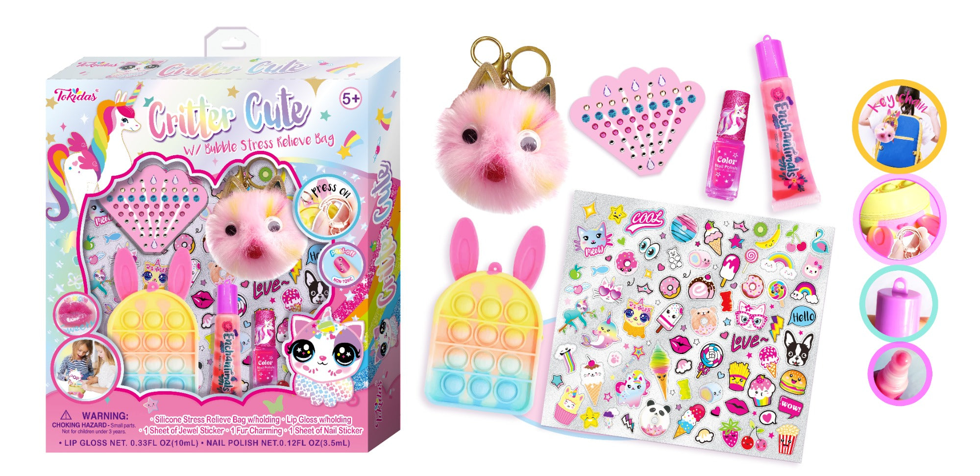 Buy Tokidas Critter Cute with Bubble Stress Relieve Bag | Yallatoys.com