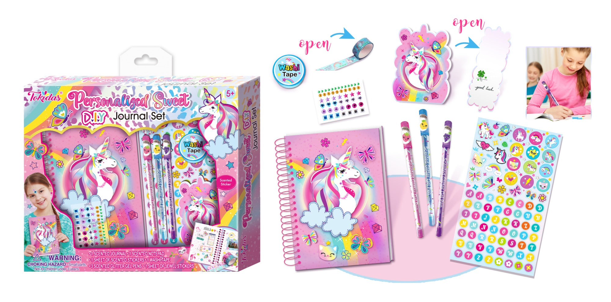 Buy Tokidas Personalized Sweet DIY Journal Set Unicorn | Yallatoys.com