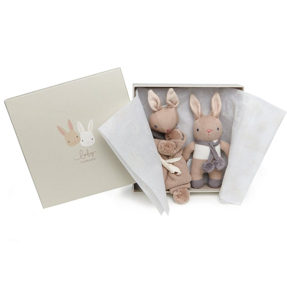 Buy ThreadBear Design Baby Threads Taupe Bunny Gift Set | Yallatoys.com